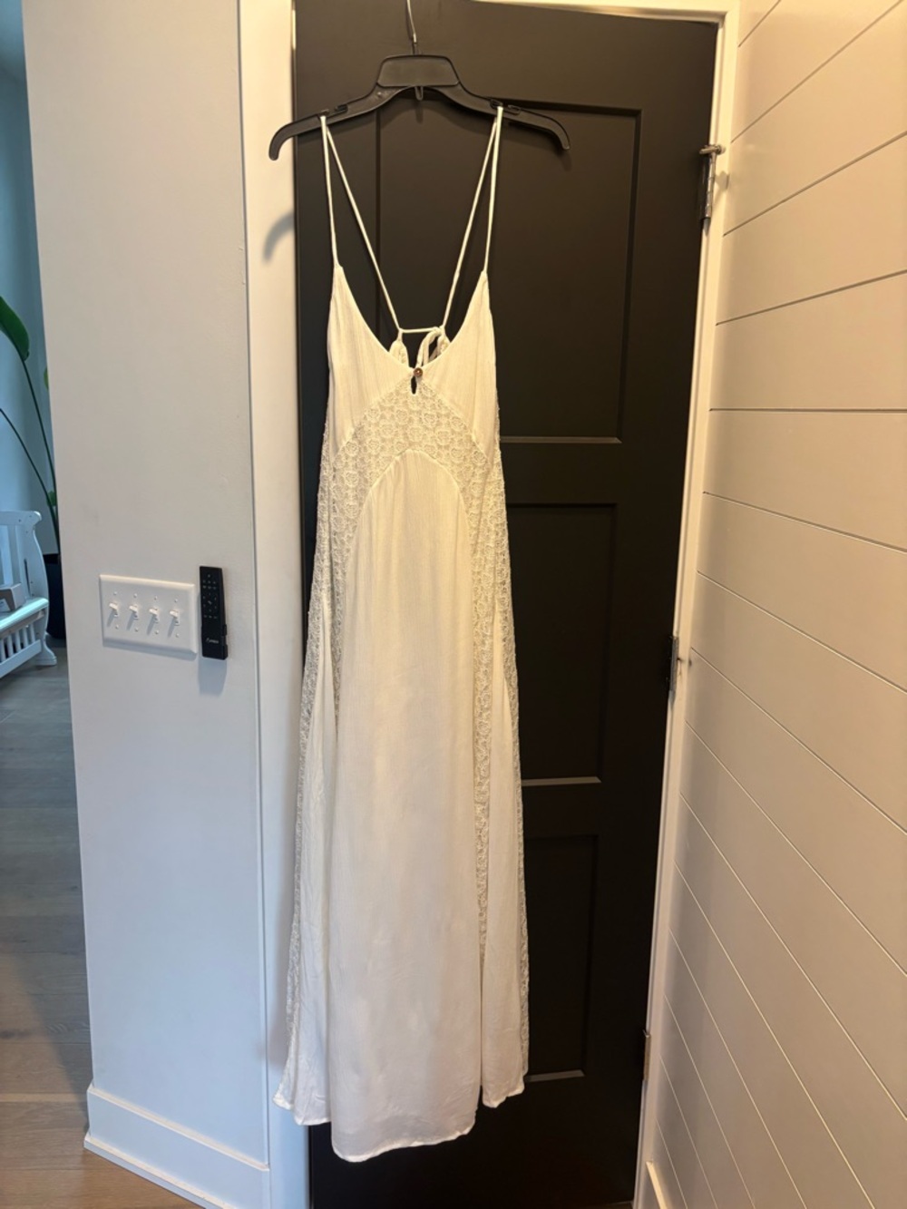 Free People Trail Of Flowers Maxi Dress Lace Ivory White Small NWT NEW bead tie - Picture 7 of 14